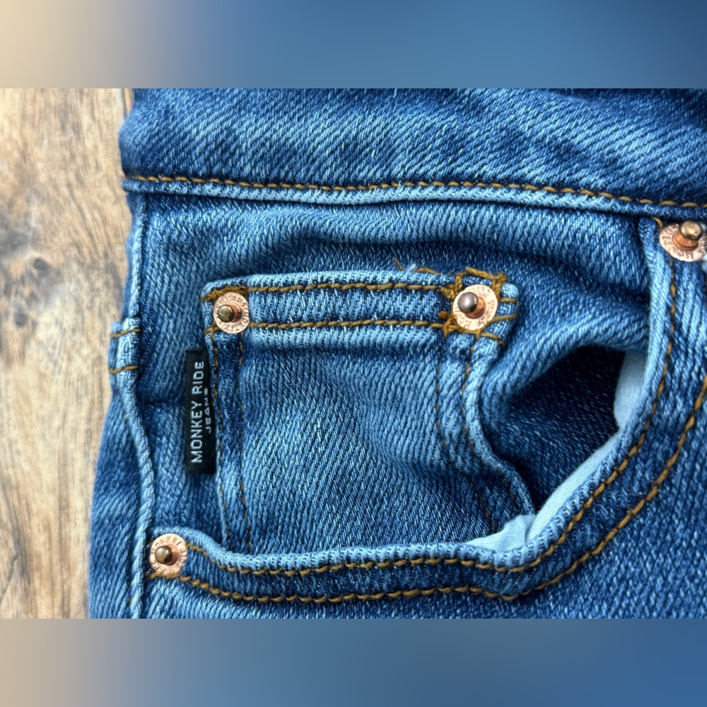 Monkey Ride Original Vintage Women’s Distressed Button Fly Jeans, Size 9/29 - Picture 5 of 16